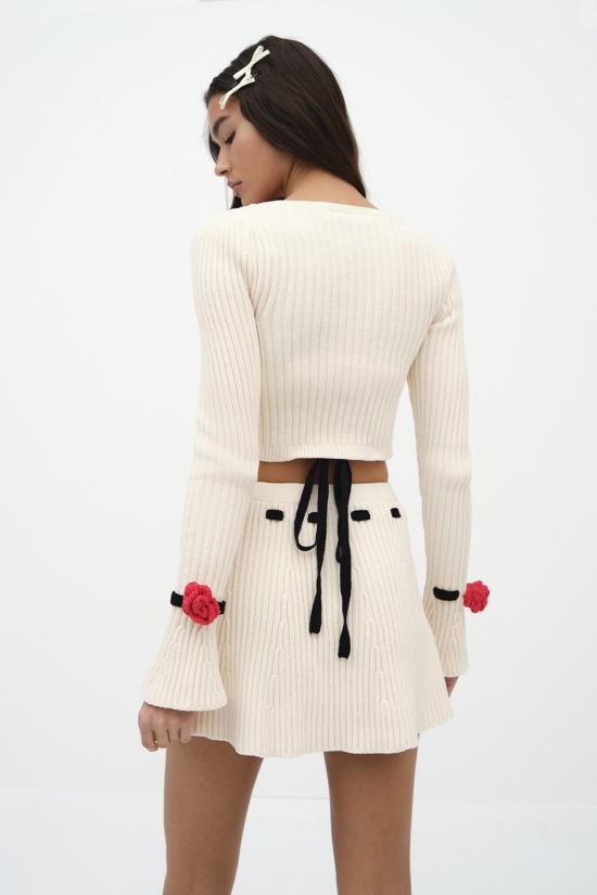  포러브앤레몬스 긴팔 티셔츠 For Love & Lemons Roxana Cardigan 화이트 - FOR LOVE & LEMONS