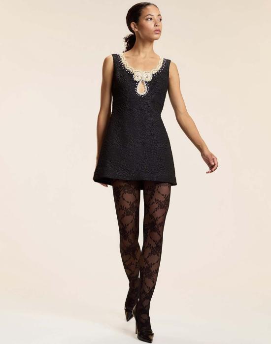  신시아 로리 숏 원피스 신시아 로울리 쁘띠 푸르 레이스 트림 드레스 블랙 - CYNTHIA ROWLEY