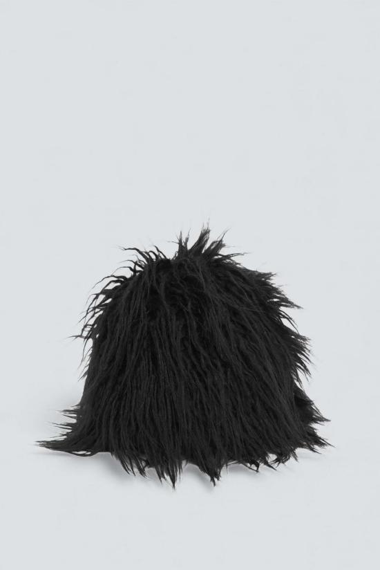  클라이드 이어플랩 캡 블랙 가짜 야크 토크 - CLYDE