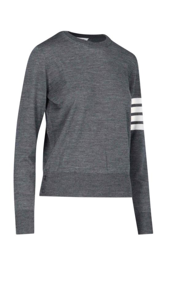 25SS 톰브라운 4바 릴렉스드 스웨터 FKA280AY1014035 Grey - THOM BROWNE