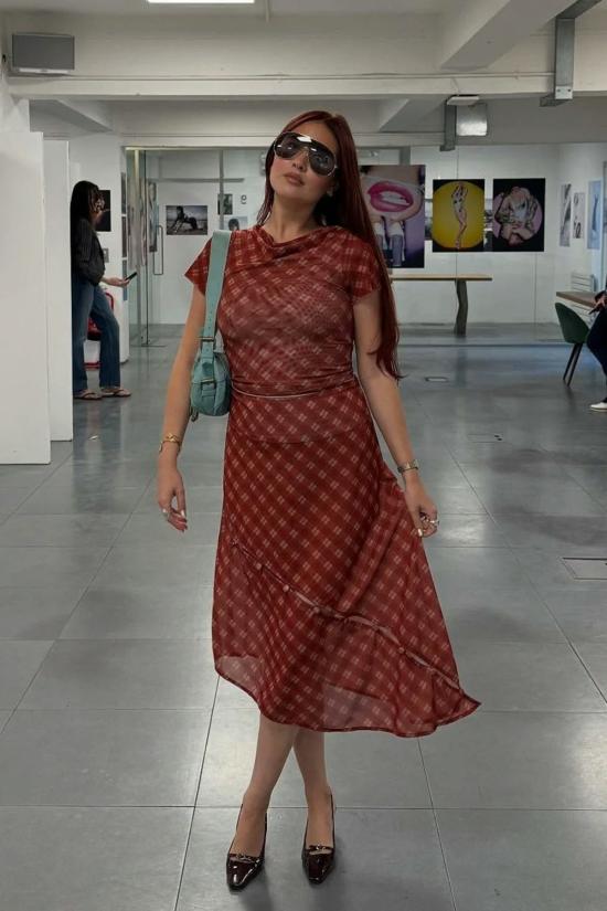  하우스오브써니 블라우스 하우스 오브 써니 레트로 체크 메시 탑 멀티 - HOUSE OF SUNNY