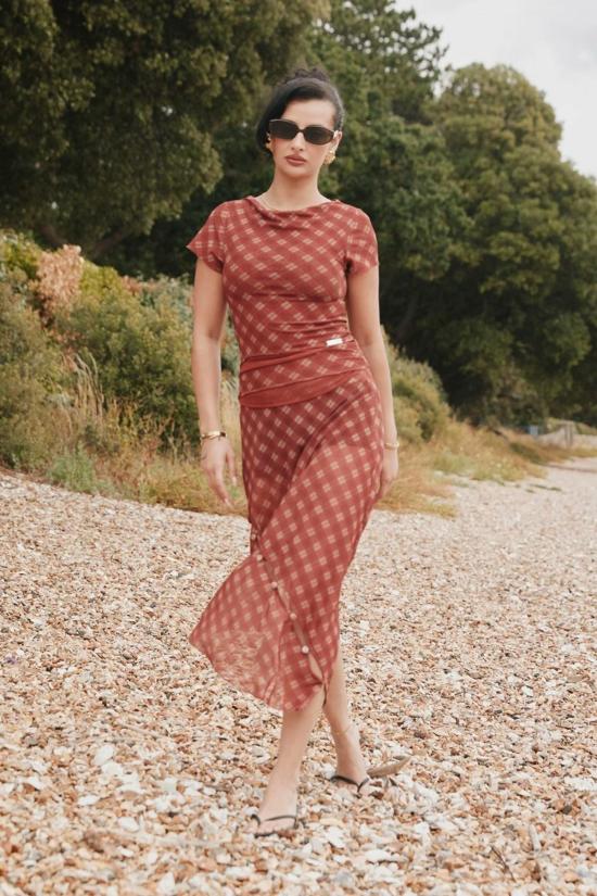  하우스오브써니 블라우스 하우스 오브 써니 레트로 체크 메시 탑 멀티 - HOUSE OF SUNNY