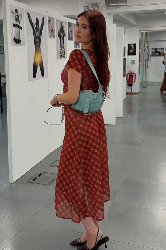  하우스오브써니 블라우스 하우스 오브 써니 레트로 체크 메시 탑 멀티 - HOUSE OF SUNNY