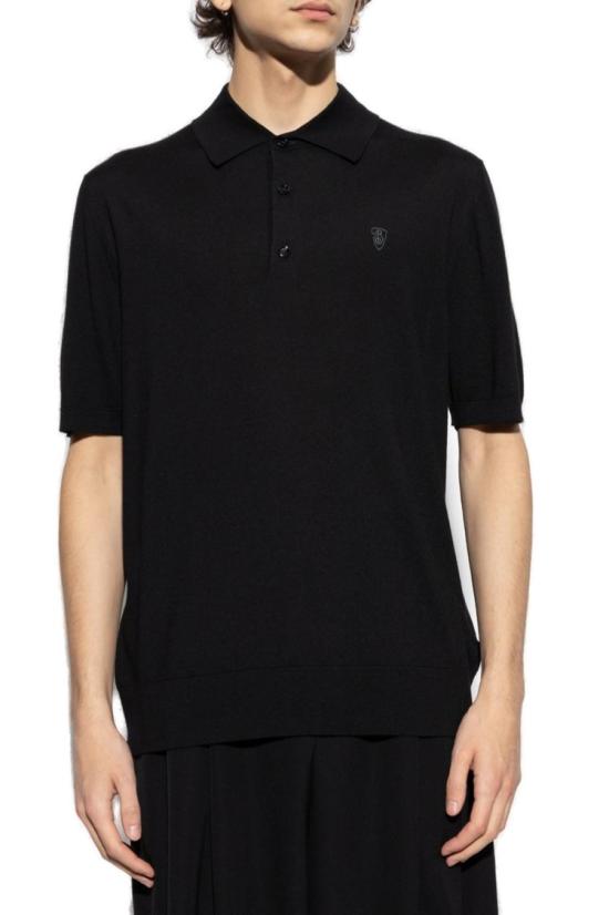  버버리 울 폴로 셔츠 8104873 A1189 Black - BURBERRY