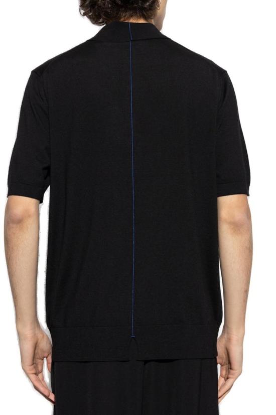  버버리 울 폴로 셔츠 8104873 A1189 Black - BURBERRY