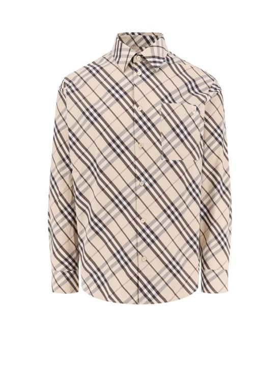 25SS 버버리 체크 패턴 코튼 셔츠 8105202 A5686 Neutrals