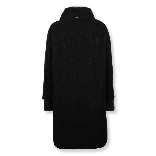 25FW 에르노 지그재그 위브 하이넥 코트 CA000590D 33470 Black - HERNO