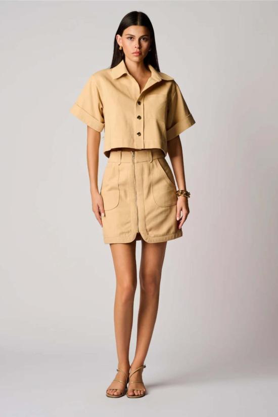  헤브론 숏 스커트 노라 미니 스커트 샌드스톤