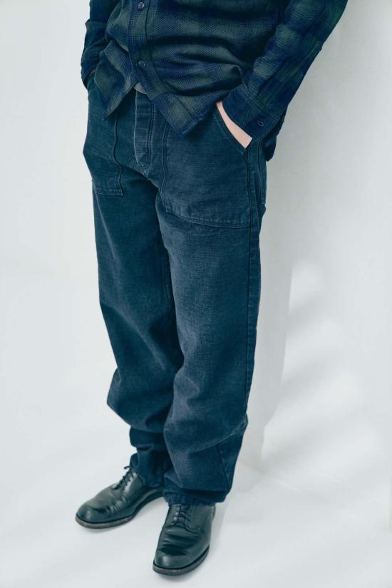  사무라이 진스 치노 팬츠 사무라이 진 Sj52 Bk 15oz 원사 염색 블랙 베이커 팬츠 - SAMURAI JEANS