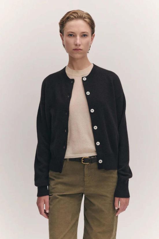  도우터 가디건 &Daughter Ada 크루넥 카디건 다크 브라운