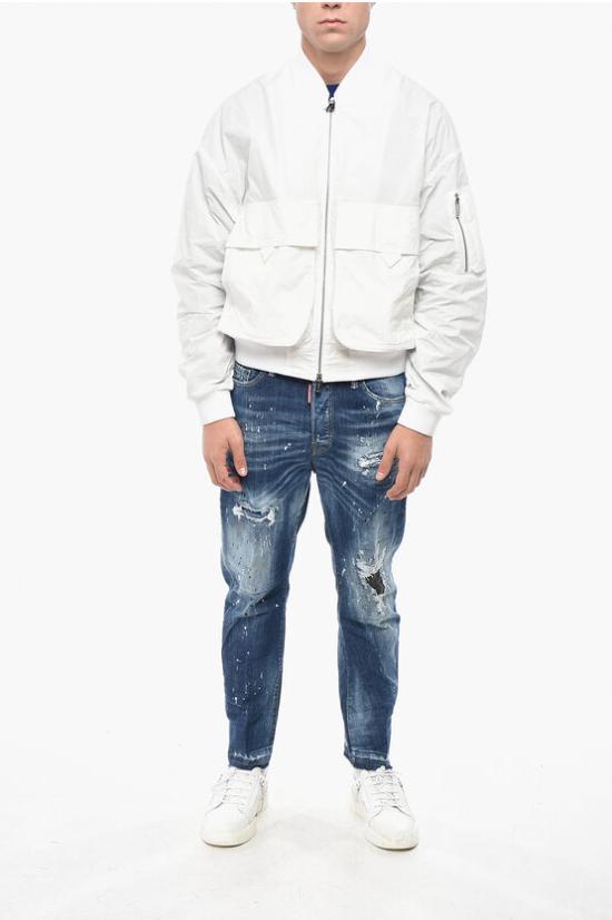  디스퀘어드2 봄버 자켓 S74AM1568 S78520 100 White - DSQUARED2