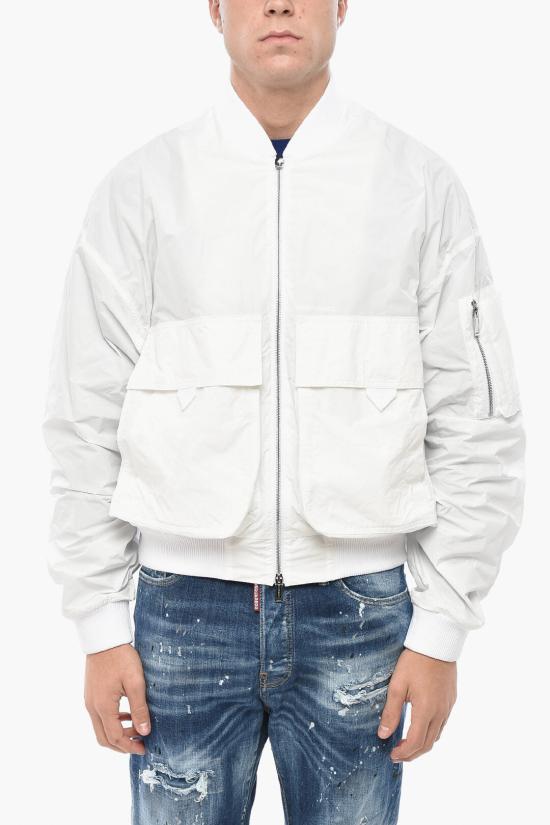 디스퀘어드2 봄버 자켓 S74AM1568 S78520 100 White