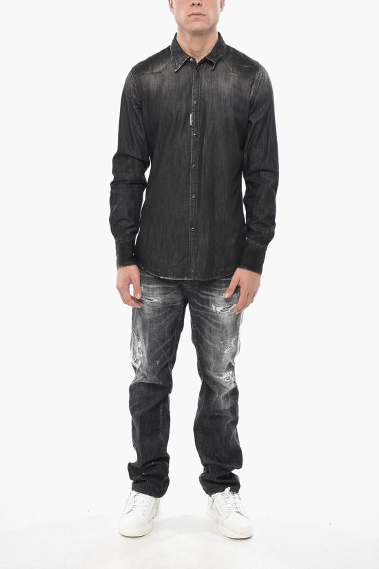  디스퀘어드2 데님 셔츠 S74DM0901 S30826 900 Black - DSQUARED2
