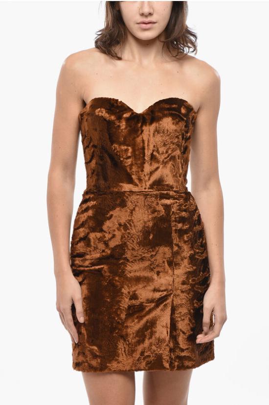  알렉산더 맥퀸 숏 원피스 802056 QEAFV 2034 Brown - ALEXANDER MCQUEEN