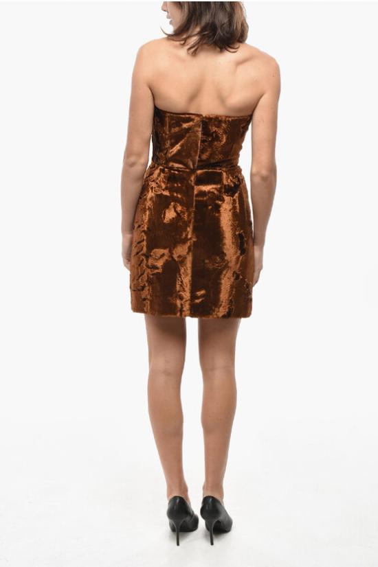  알렉산더 맥퀸 숏 원피스 802056 QEAFV 2034 Brown - ALEXANDER MCQUEEN