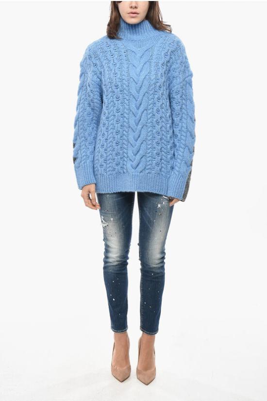  스텔라 맥카트니 터틀넥 6K0837 3S2516 8490 Blu Grigio - STELLA MCCARTNEY