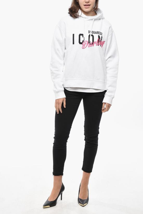  디스퀘어드2 후드 티셔츠 S80GU0097 S25516 100 White - DSQUARED2