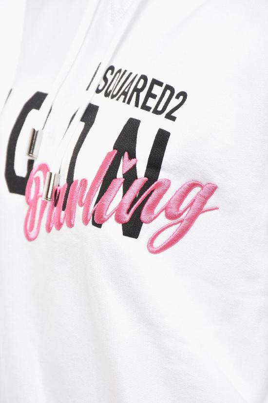  디스퀘어드2 후드 티셔츠 S80GU0097 S25516 100 White - DSQUARED2