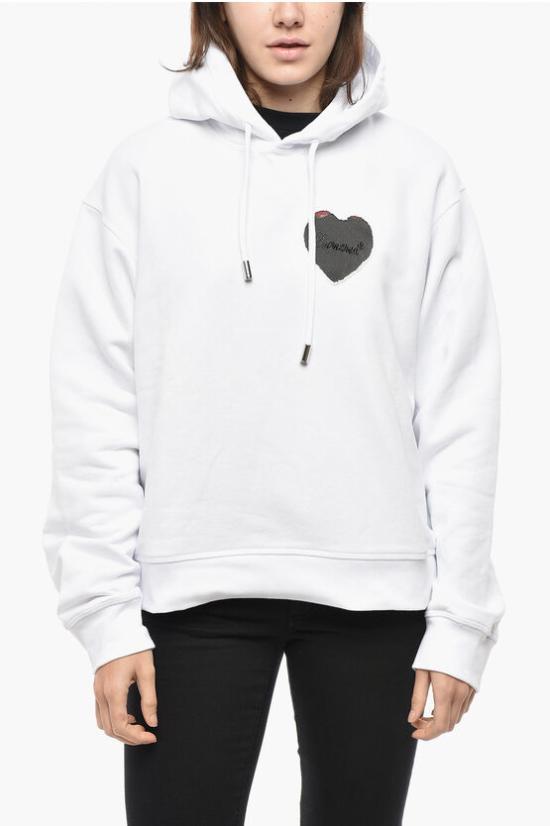  디스퀘어드2 후드 티셔츠 S75GU0519 S25551 100 White