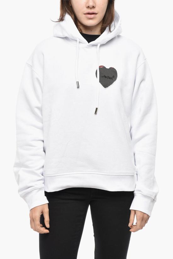  디스퀘어드2 후드 티셔츠 S75GU0519 S25551 100 White