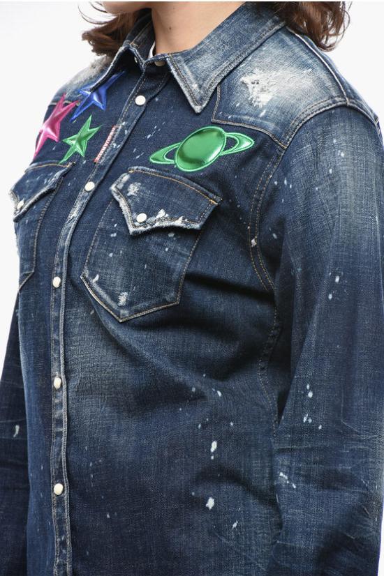  디스퀘어드2 데님 셔츠 S75DL0852S30342470 Blue - DSQUARED2