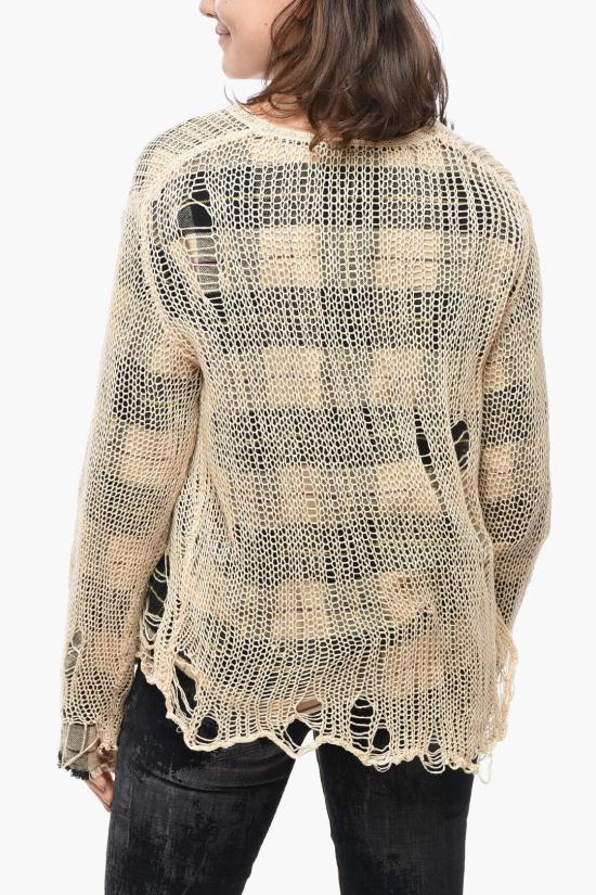  알13 터틀넥 R13WY207 Y123B CB Beige Bianco e Nero - R13