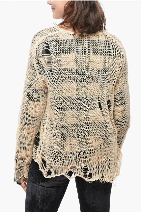  알13 터틀넥 R13WY207 Y123B CB Beige Bianco e Nero - R13