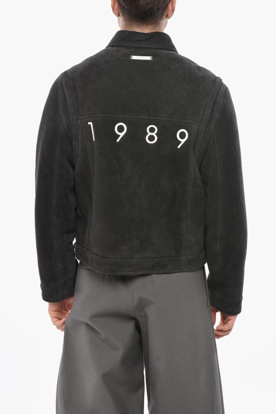  1989 스튜디오 가죽 자켓 MFW24 101 LOGO PET Anthracite - 1989 STUDIO