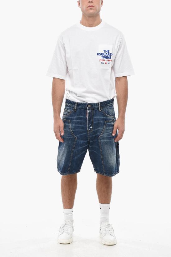  디스퀘어드2 데님 숏팬츠 S74MU0872 S30309 470 Blue - DSQUARED2