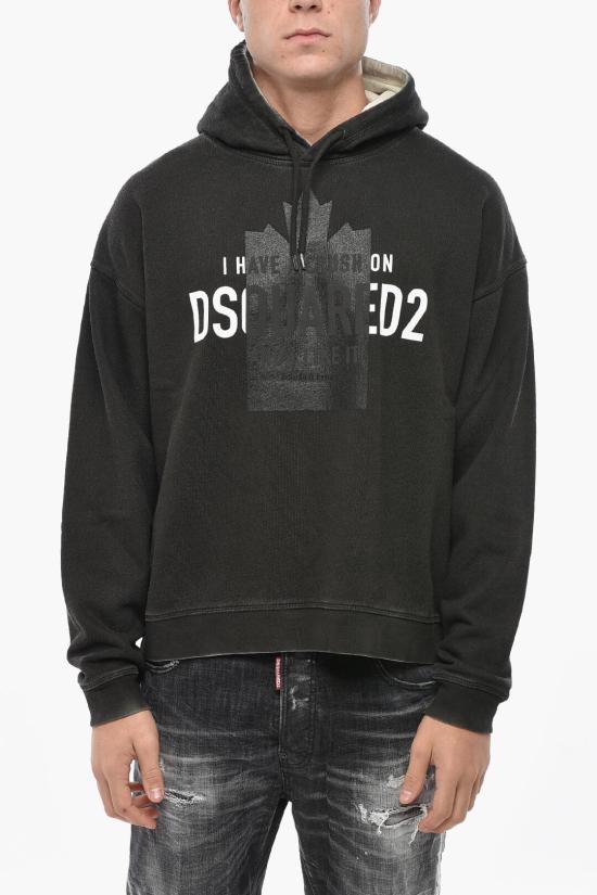  디스퀘어드2 후드 티셔츠 S74GU0860 S25599 900 Black