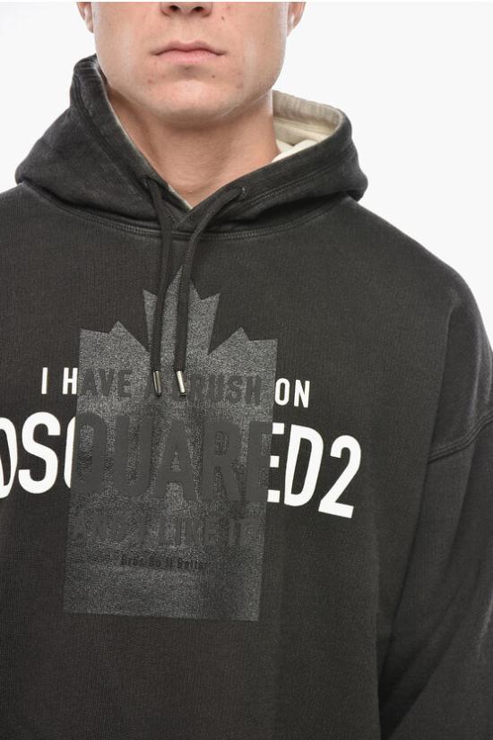  디스퀘어드2 후드 티셔츠 S74GU0860 S25599 900 Black - DSQUARED2