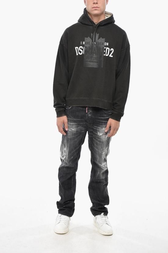  디스퀘어드2 후드 티셔츠 S74GU0860 S25599 900 Black - DSQUARED2