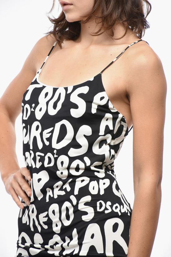  디스퀘어드2 숏 원피스 S75CV0754 S24683 001S Black White - DSQUARED2