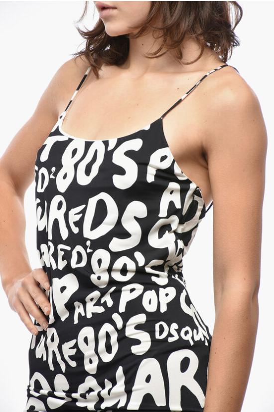  디스퀘어드2 숏 원피스 S75CV0754 S24683 001S Black White - DSQUARED2