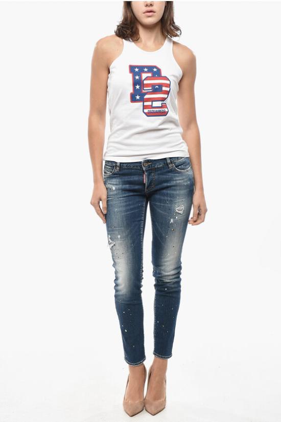  디스퀘어드2 민소매 티셔츠 S75NL0041 S24668 100 White - DSQUARED2