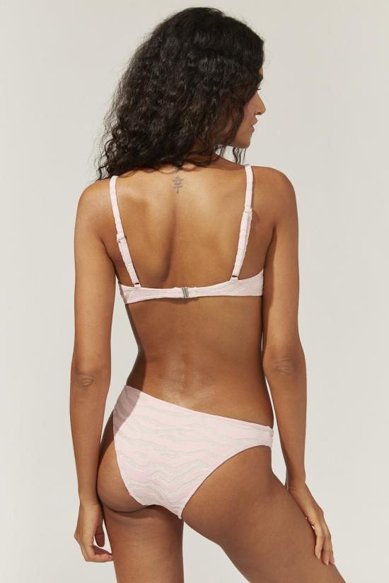  솔리드 앤 스트라이프 비키니 수영복 에바 비키니 메탈릭 제브라 자카드 클라우드 핑크 - SOLID AND STRIPED