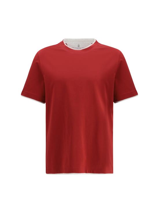 26SS 브루넬로 쿠치넬리 반팔 티셔츠 M0B137427 CLL16 RED