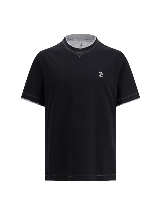 26SS 브루넬로 쿠치넬리 반팔 티셔츠 M0B137451G CCB75 BLACK