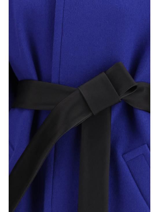 25FW 생로랑 울 소재 박시핏 벨트 코트 850307Y5J78 4146 BLUE - SAINT LAURENT