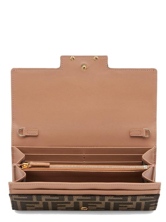25FW 펜디 패브릭 체인 장지갑 8M0365A98P F0A6E Brown - FENDI