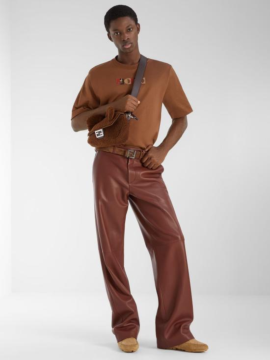 25FW 펜디 반팔 티셔츠 FY0936AOZ3 F0QB3 Brown - FENDI