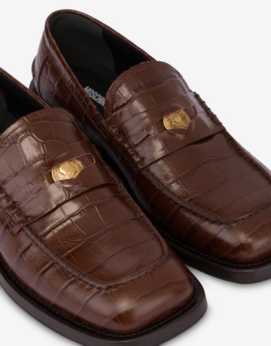 25FW 모스키노 뮬/슬리퍼 POLMA10423M1NMN0POL307 Brown DOM - MOSCHINO