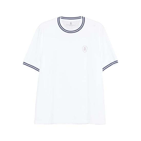 26SS 브루넬로 쿠치넬리 반팔 티셔츠 M0B131386T C6159 WHITE