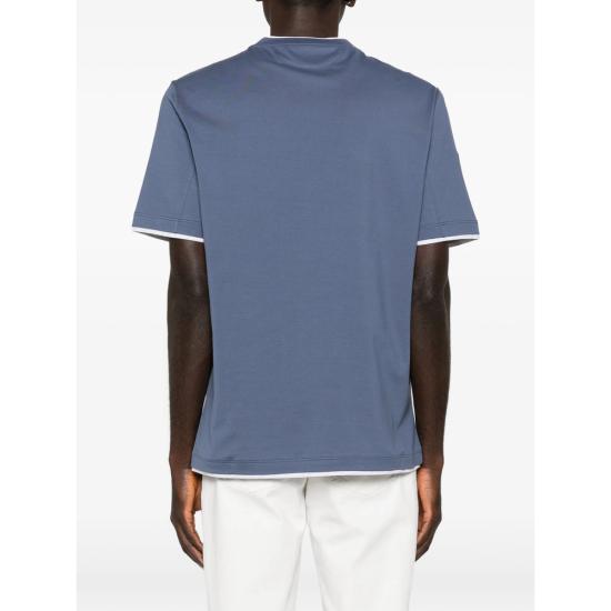 26SS 브루넬로 쿠치넬리 반팔 티셔츠 M0B137427 CBL48 BLUE - BRUNELLO CUCINELLI
