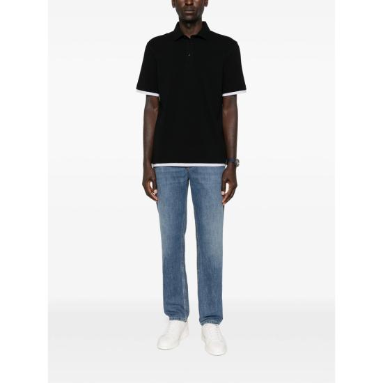 26SS 브루넬로 쿠치넬리 폴로 티셔츠 ME8543966 CSQ44 BLACK - BRUNELLO CUCINELLI