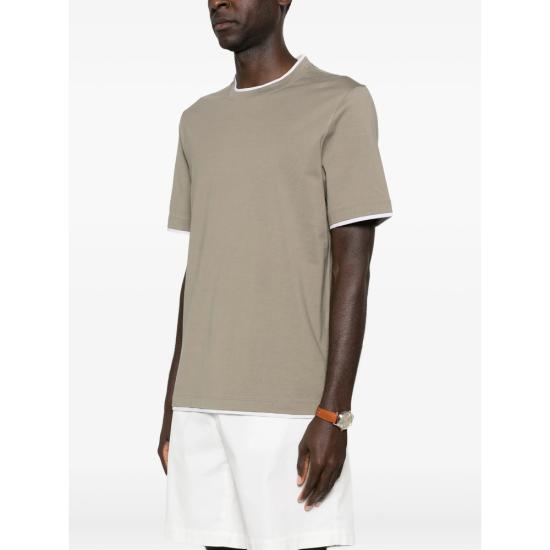 26SS 브루넬로 쿠치넬리 반팔 티셔츠 M0B137427 CUX24 GREEN - BRUNELLO CUCINELLI