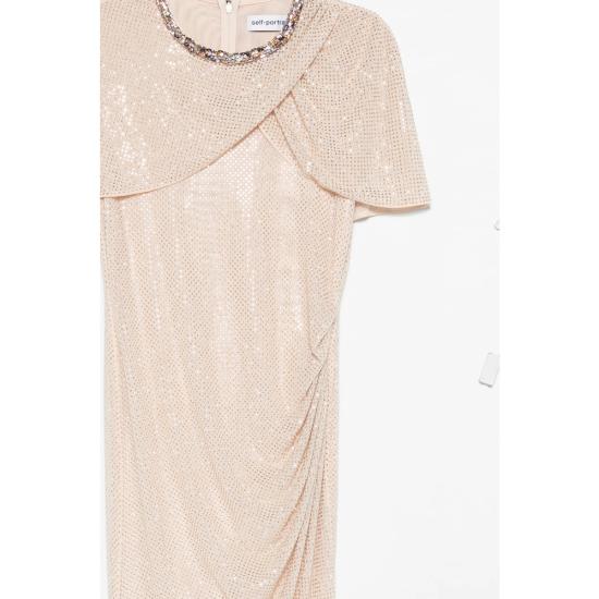 26SS 셀프 포트레이트 롱 원피스 RS26 502X CH CHAMP NEUTRALS - SELF PORTRAIT