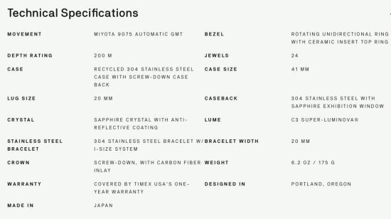  James Brand 손목시계 제임스 브랜드 타이멕스 오토매틱 GMT 시계 녹턴 에디션 - OTHER BRANDS