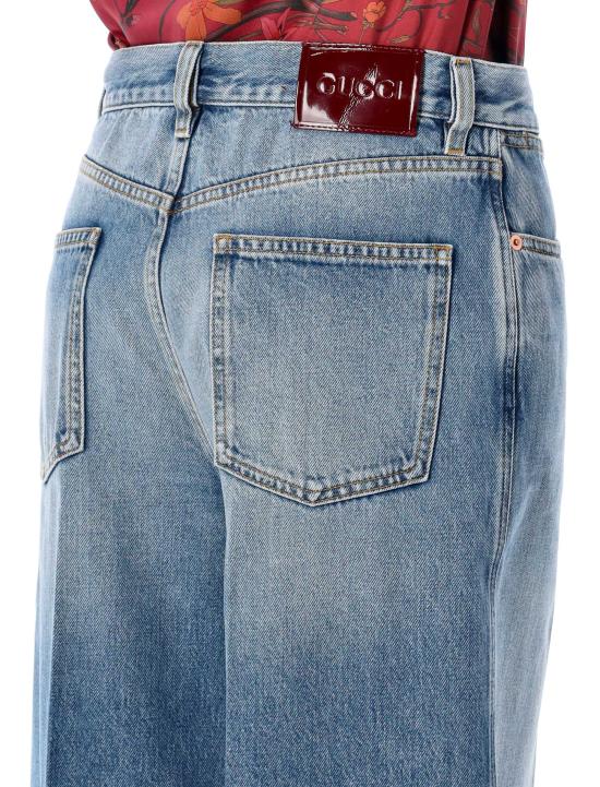 25FW 구찌 와이드 레그 데님 팬츠 816971XDC7S 4009 Blu - GUCCI