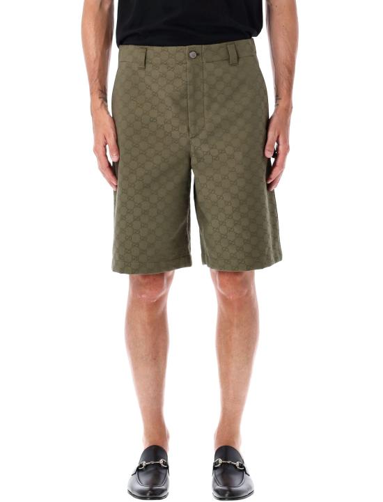 25FW 구찌 GG 캔버스 카고 숏 팬츠 814728ZAF4S 3065 TANK GREEN